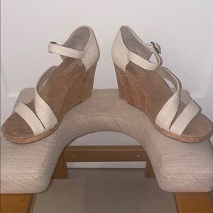 Toms Beige Wedge Sandals
